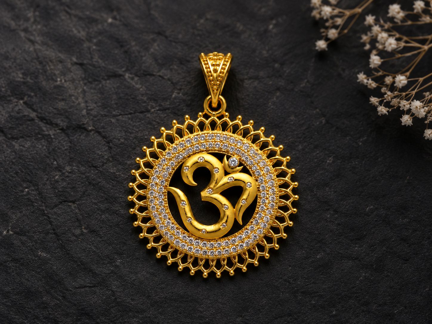 Gold Plated Om Pendal