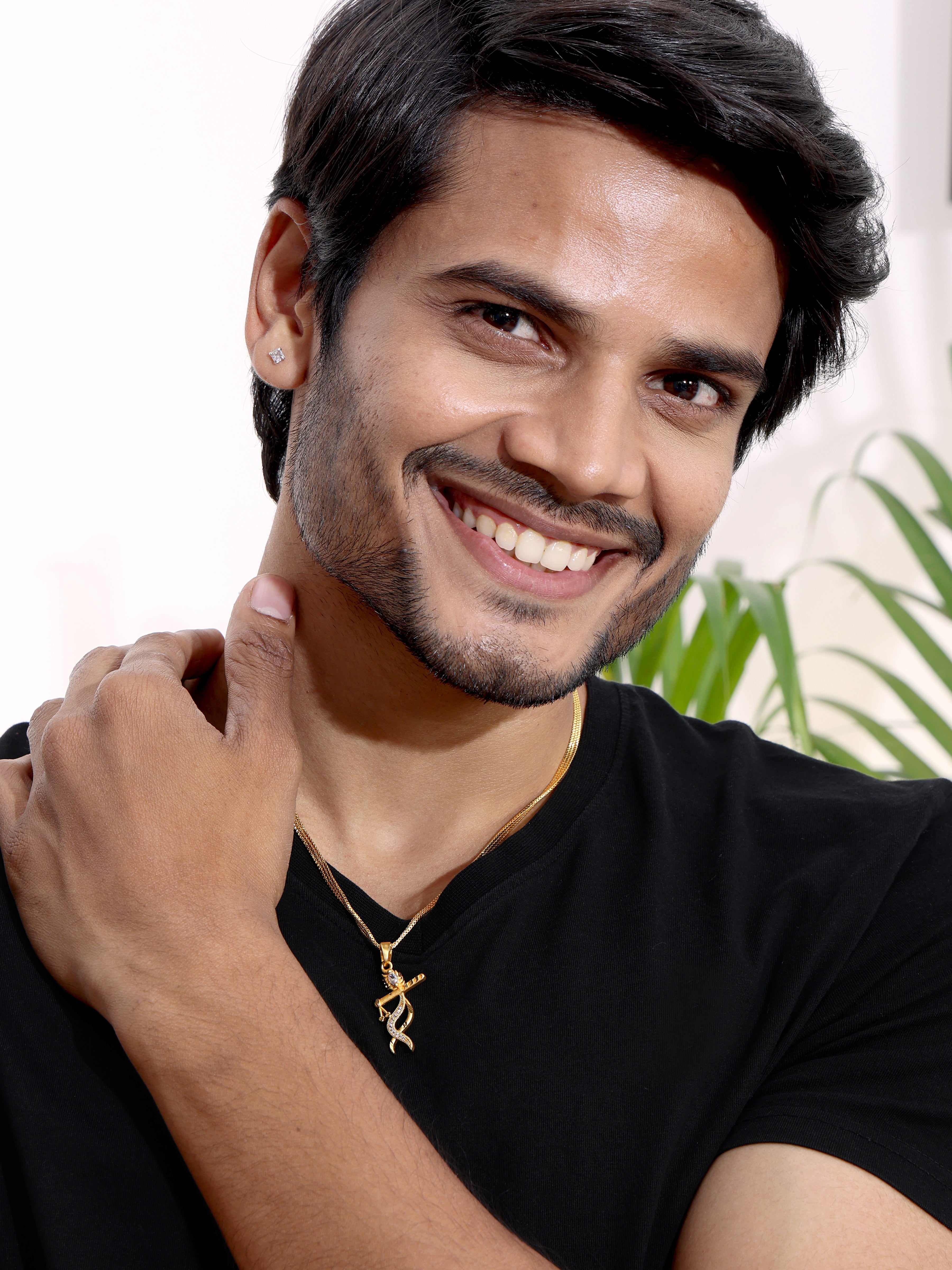 Golden Pendant with a Joyful Smile