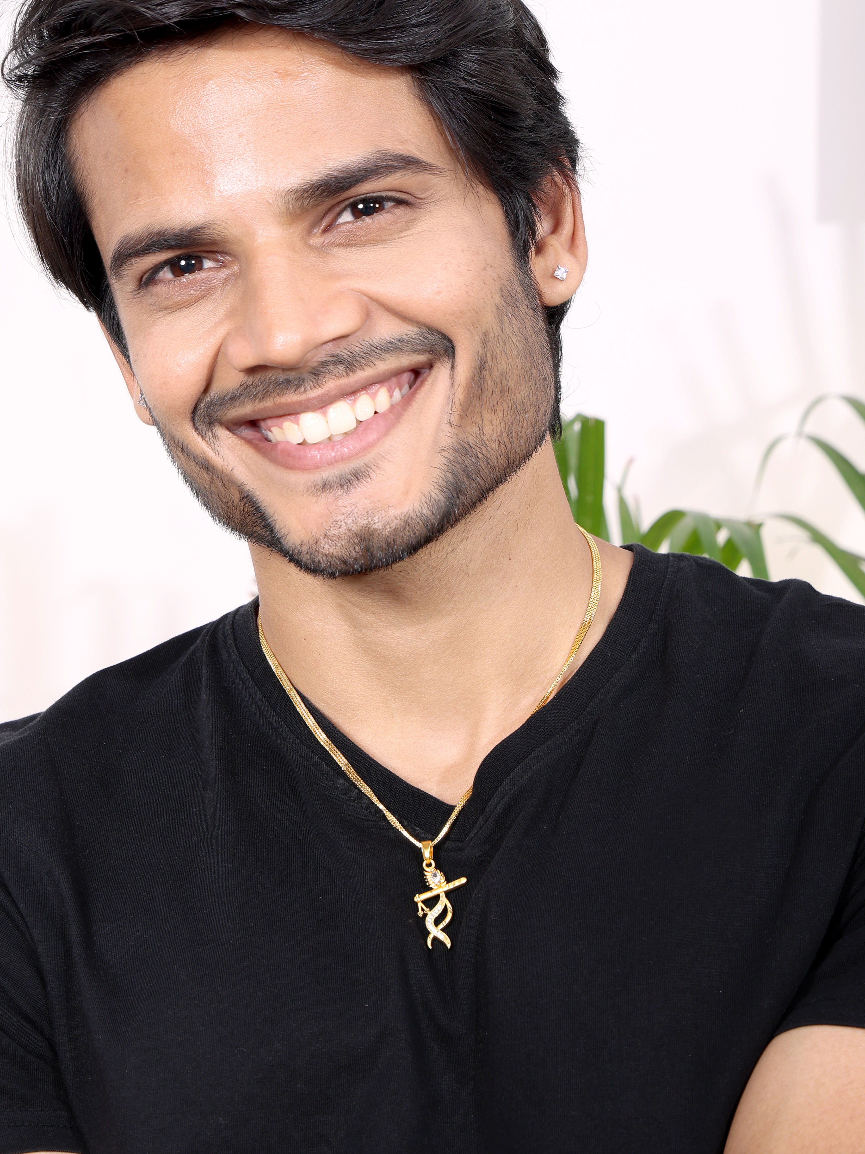 Golden Pendant with a Joyful Smile