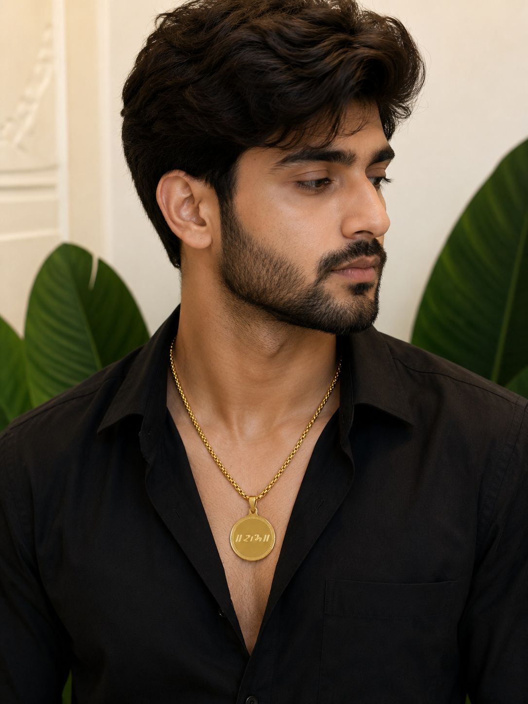 Gold Pleted राम Pendant With Chain