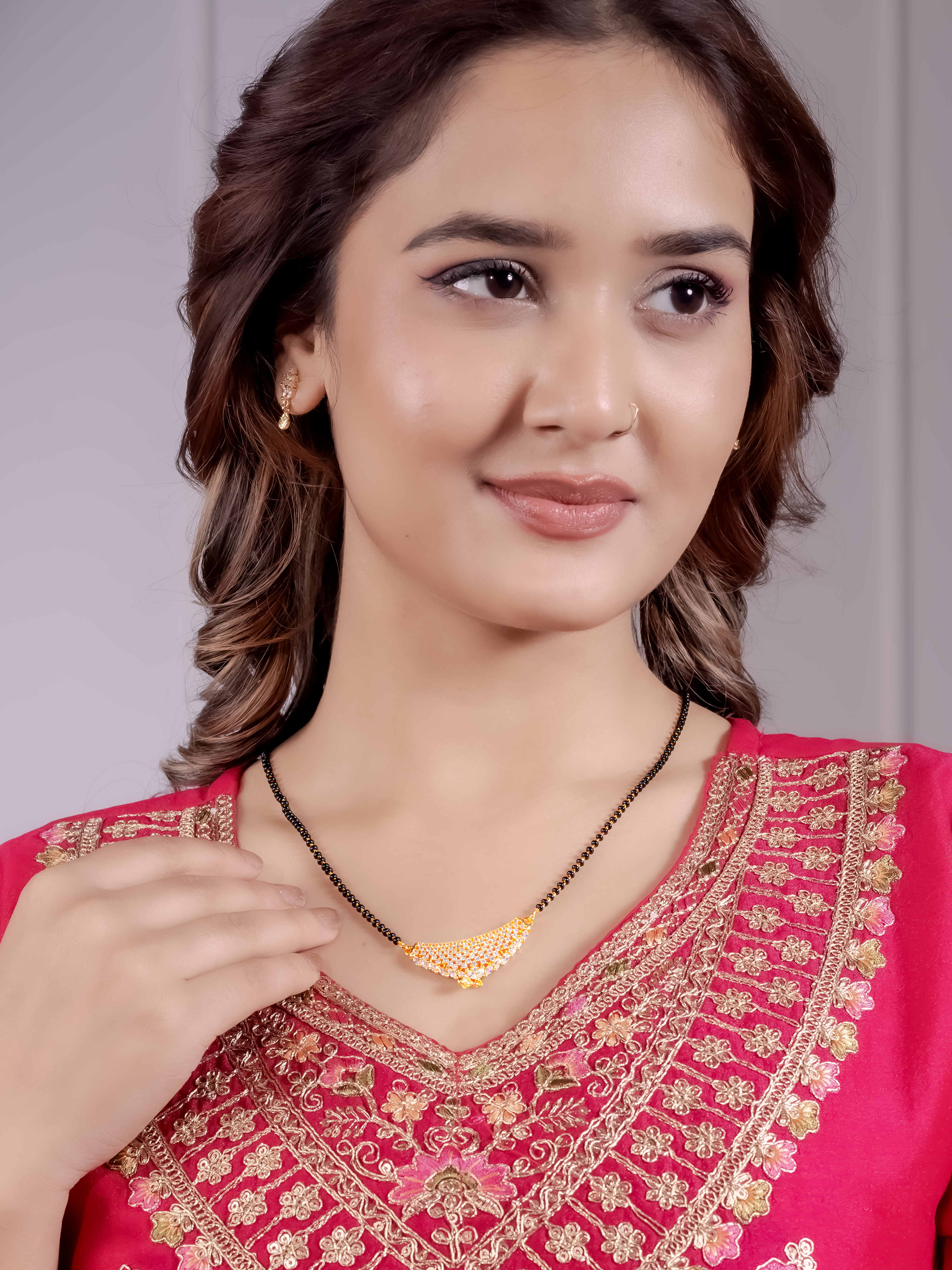 Ethnic Wedding Mangalsutra For Women With Earrings