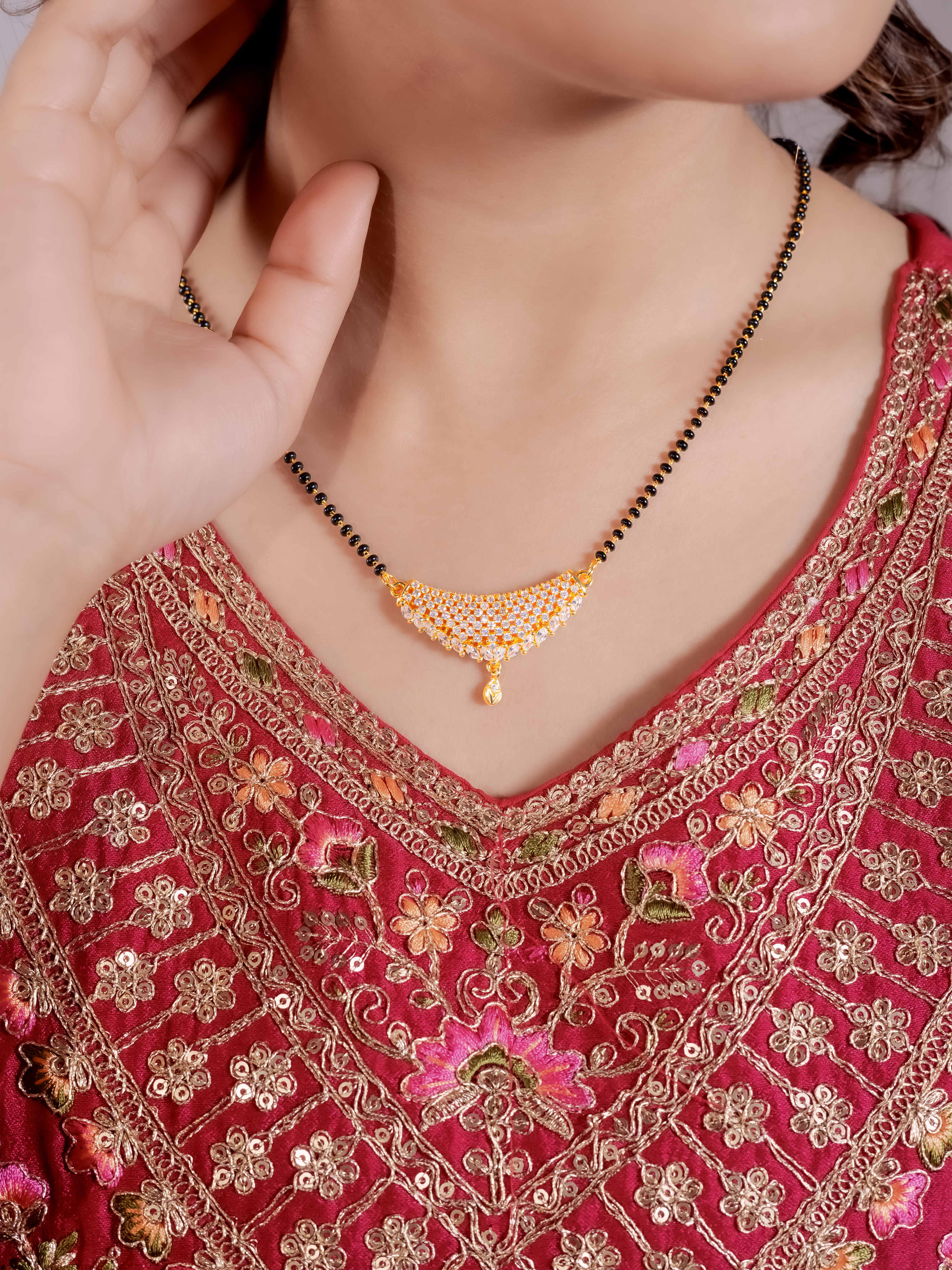 Ethnic Wedding Mangalsutra For Women With Earrings