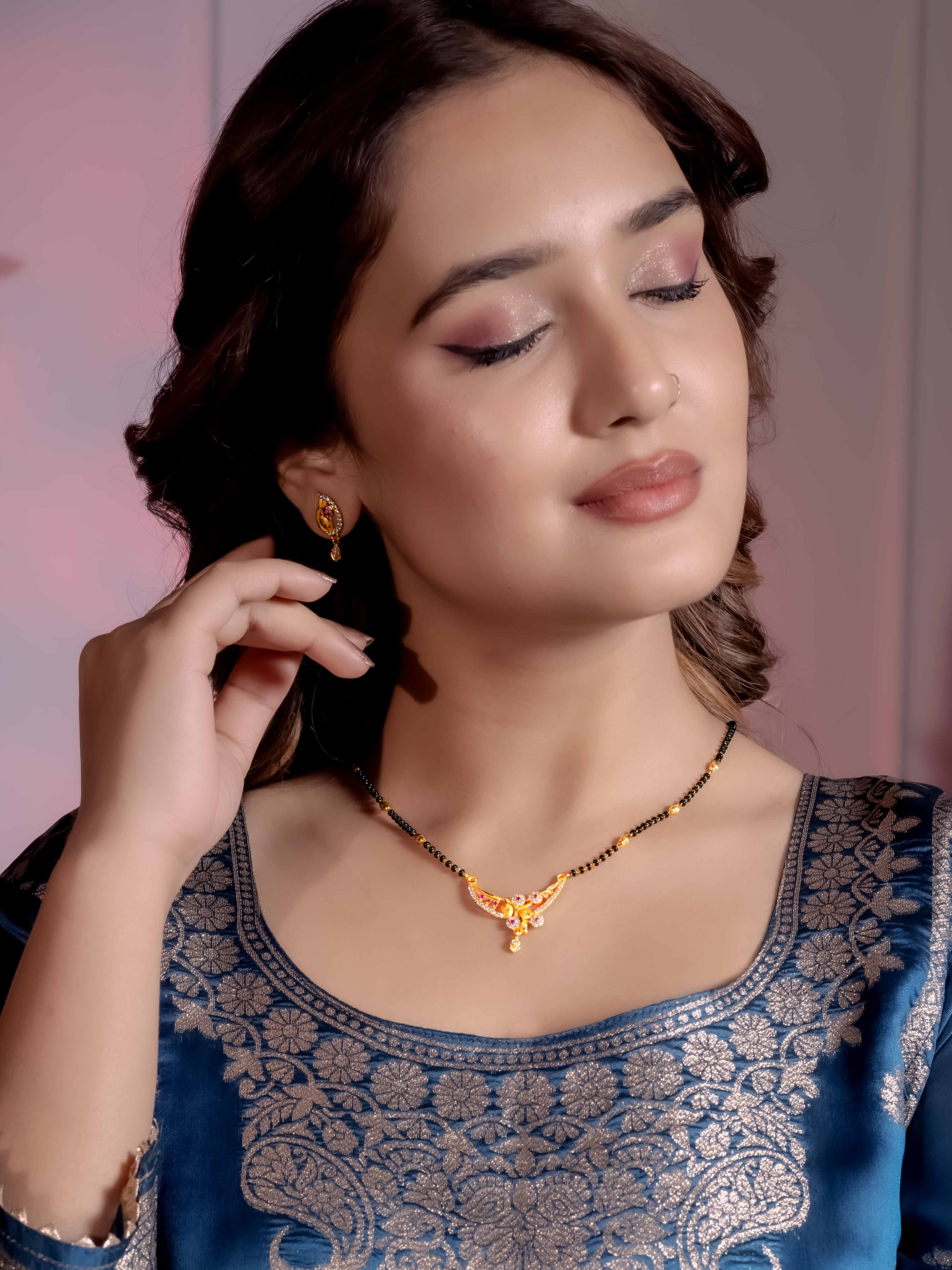 Classic Bridal Mangalsutra With Earrings