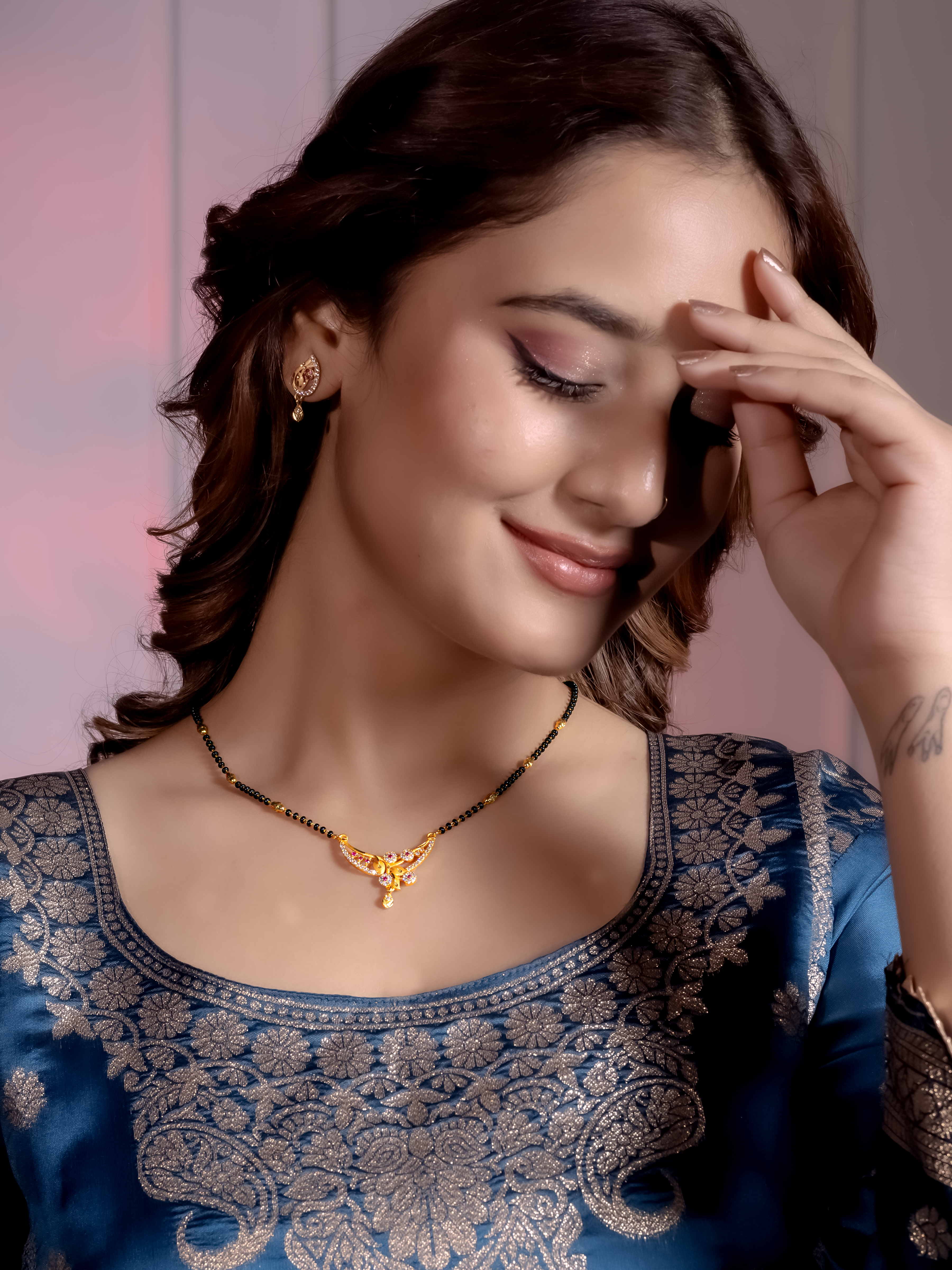 Classic Bridal Mangalsutra With Earrings