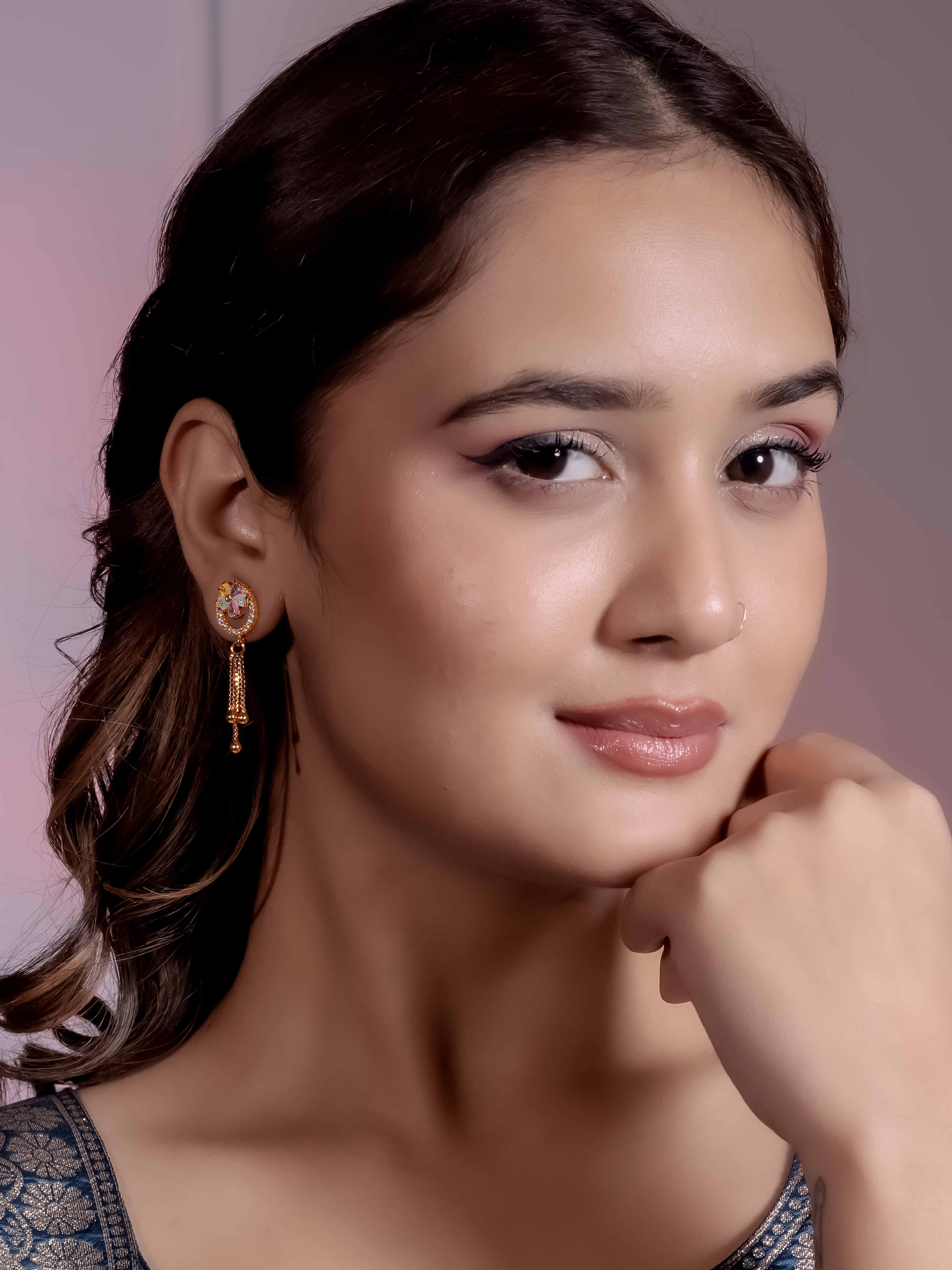 Premium Stone-Studded Drop Earrings