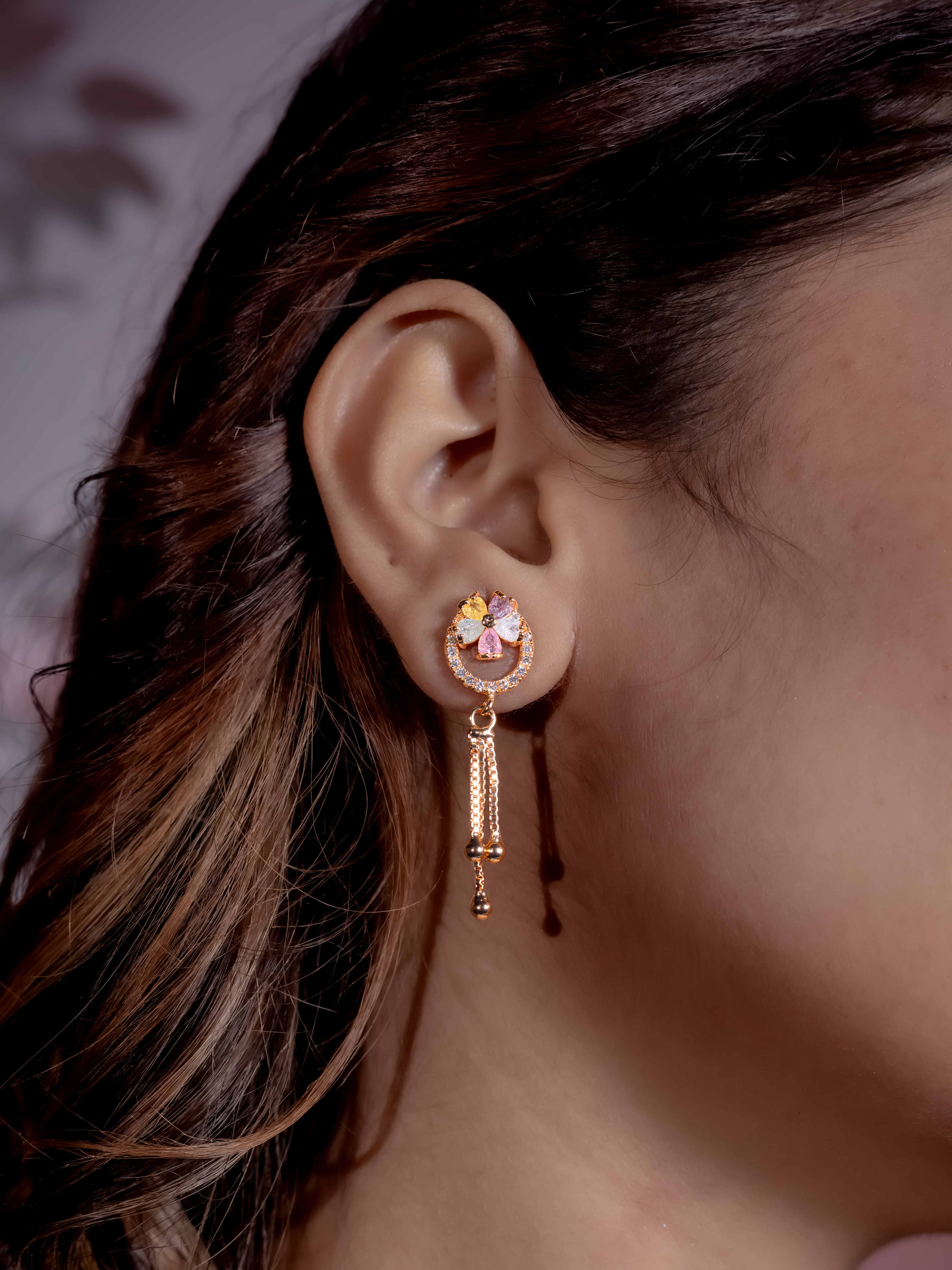Premium Stone-Studded Drop Earrings
