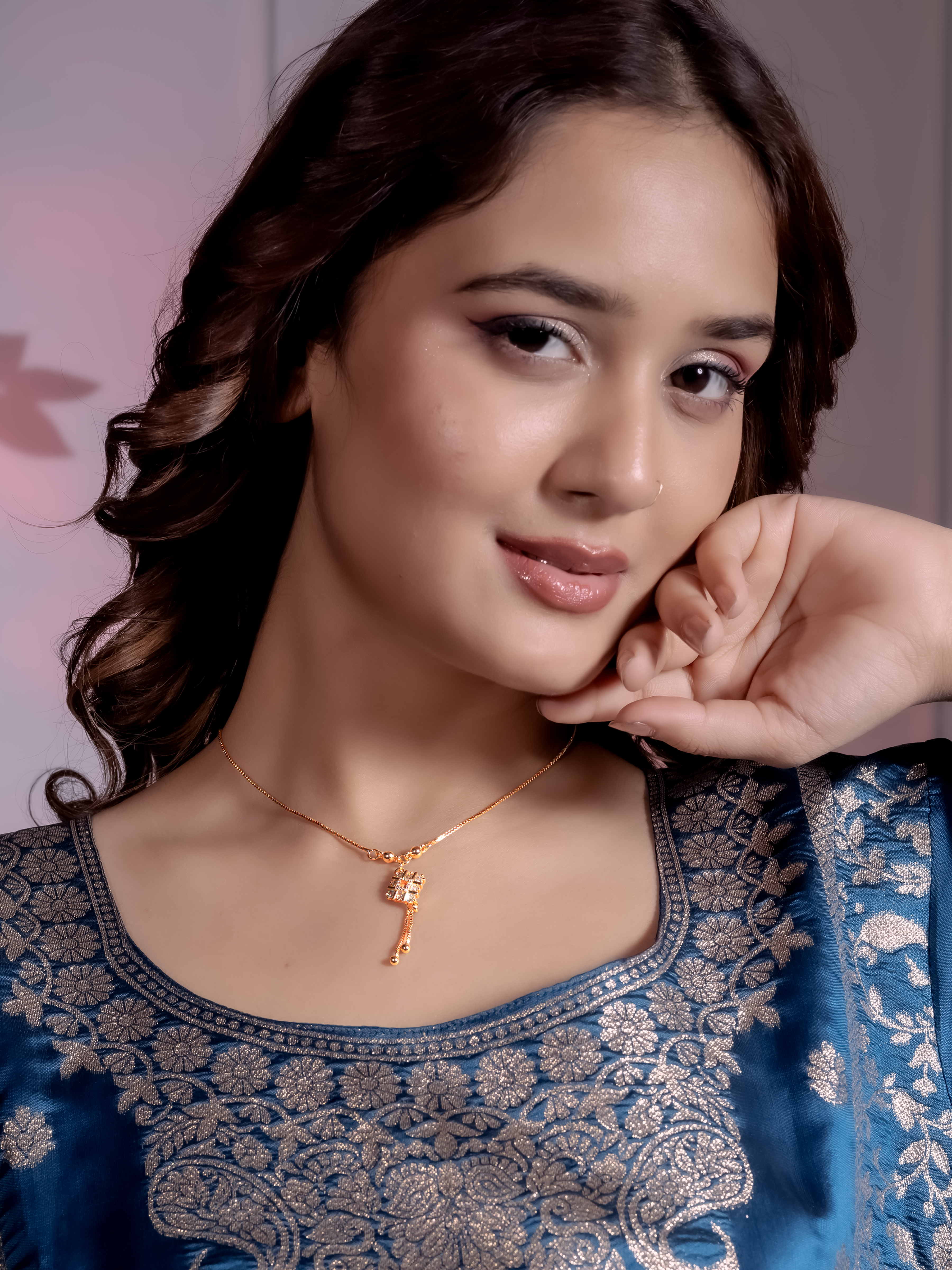 Stylish Ethnic Necklace with Pendant Drop