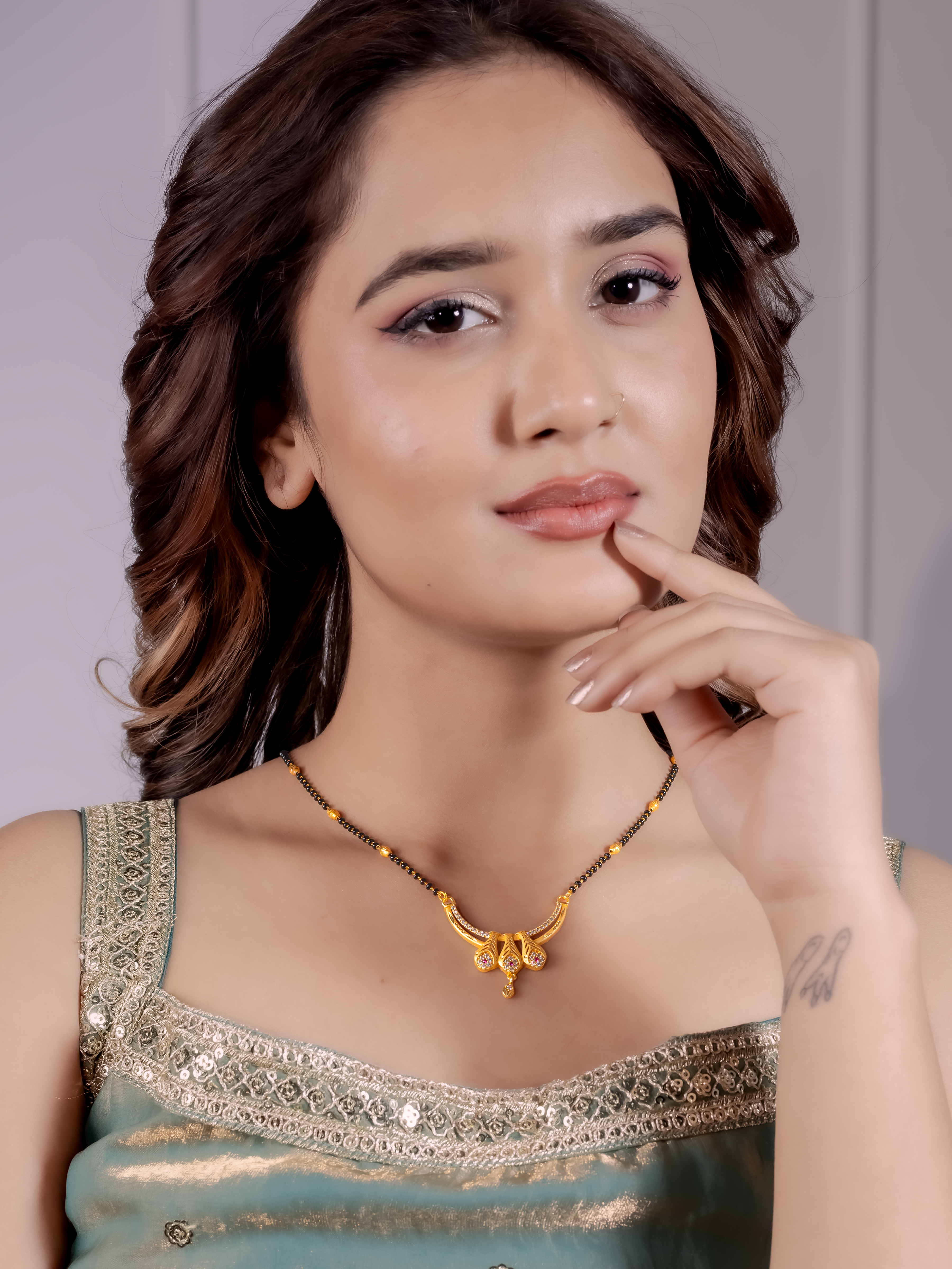 Designer Gold Mangalsutra with Drop Charm