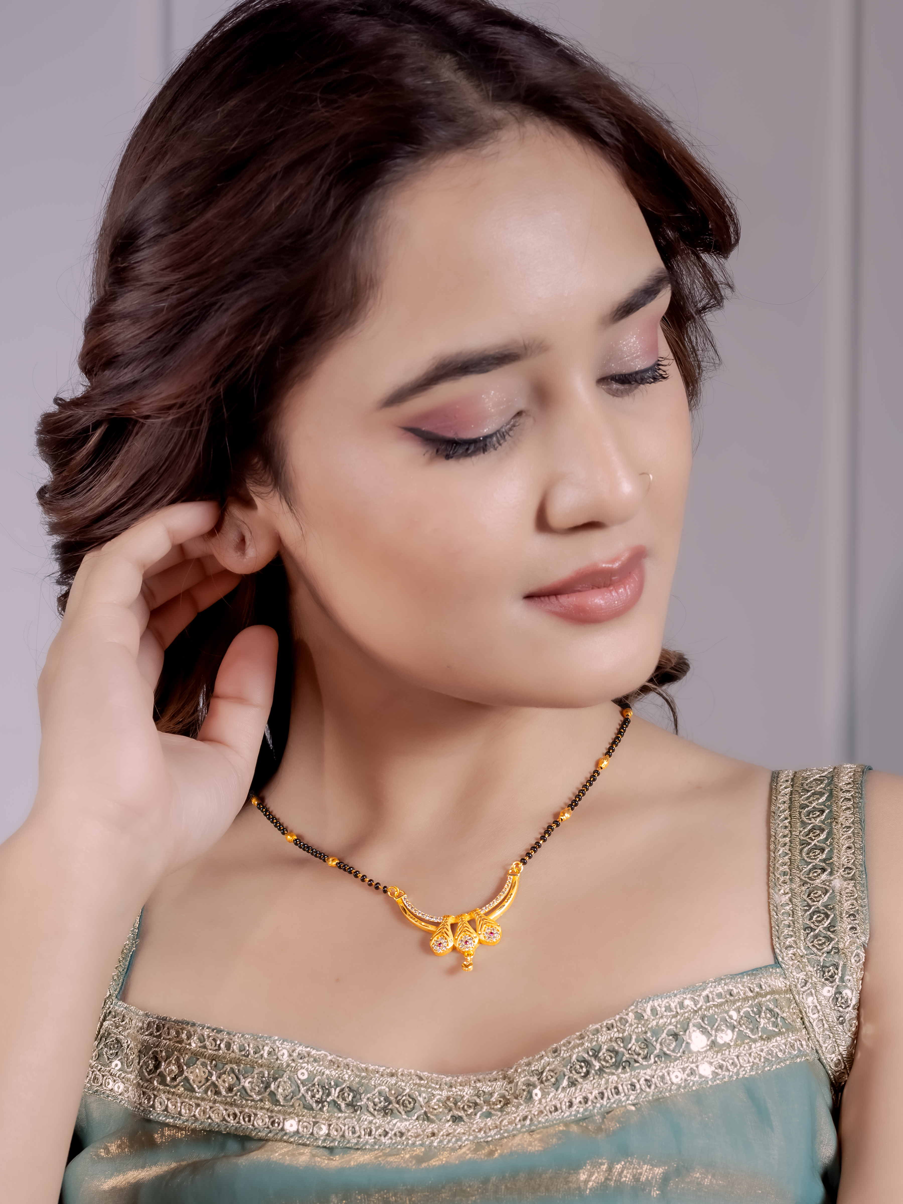 Designer Gold Mangalsutra with Drop Charm