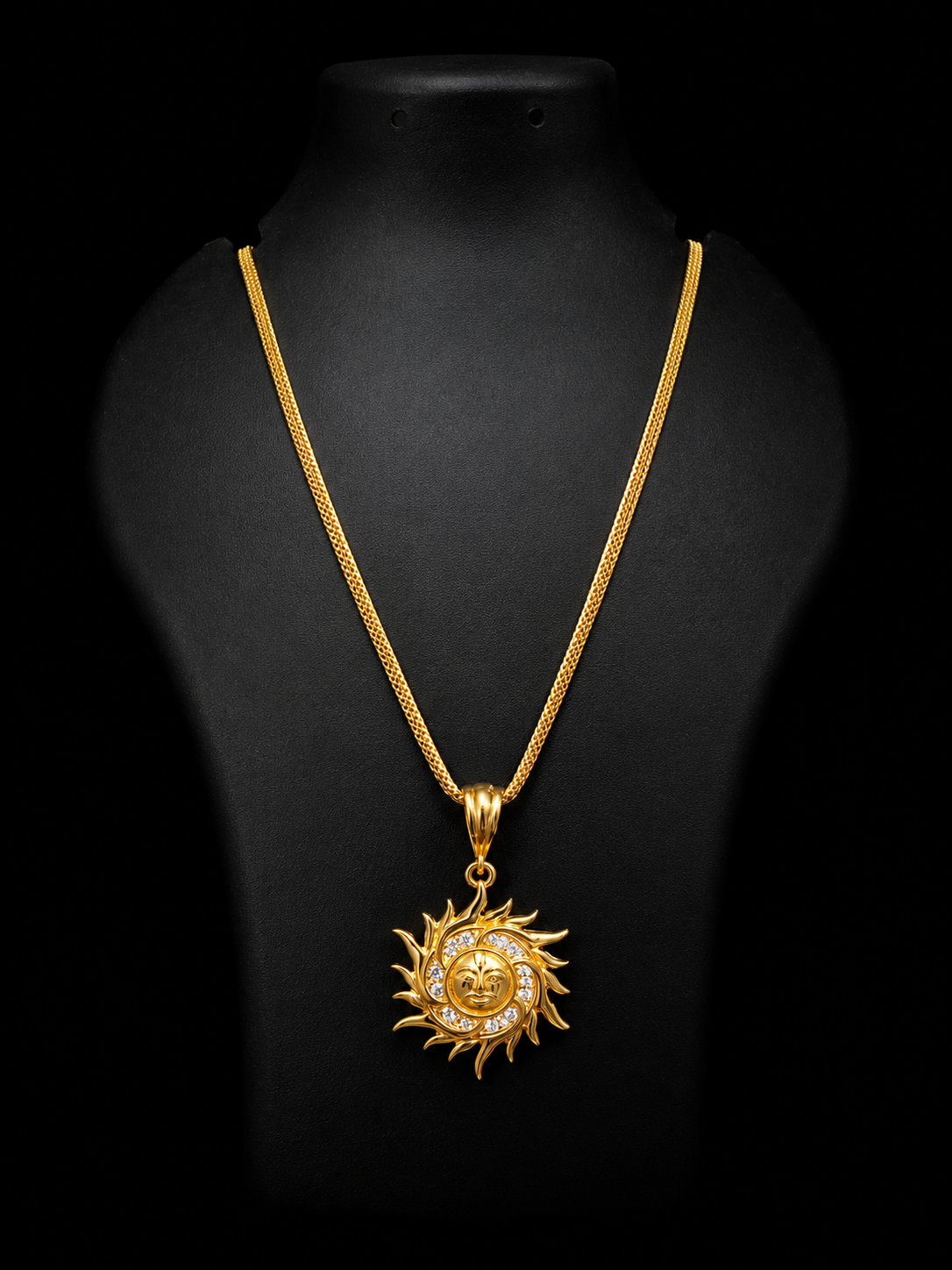 Premium Gold Plated Suryadev Pendant With Chain
