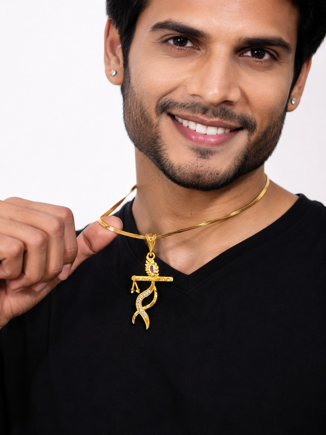 Gold Plated Krishna Pendal With Snake Chain