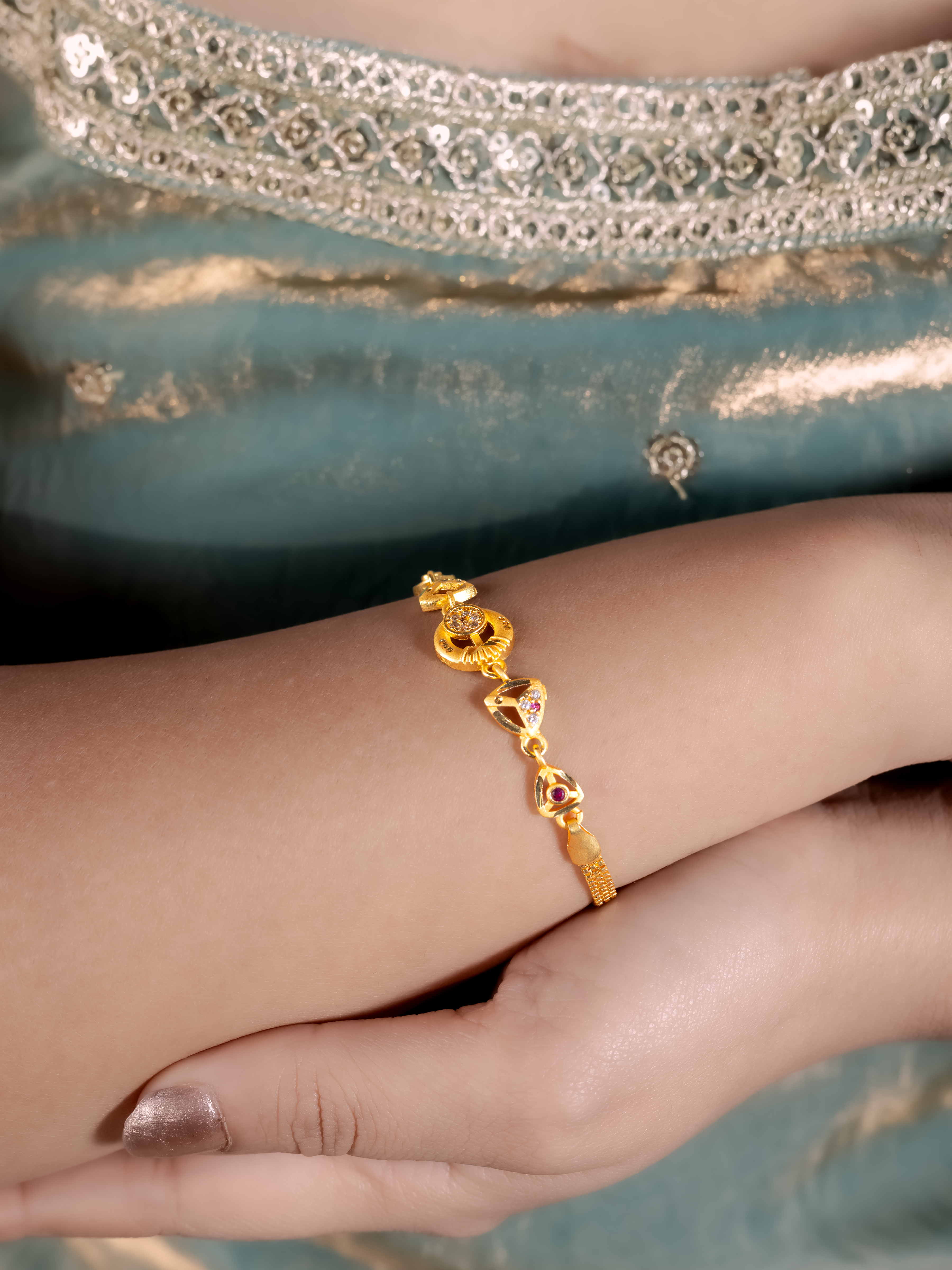 Radiant Elegance Gold Charm Bracelet