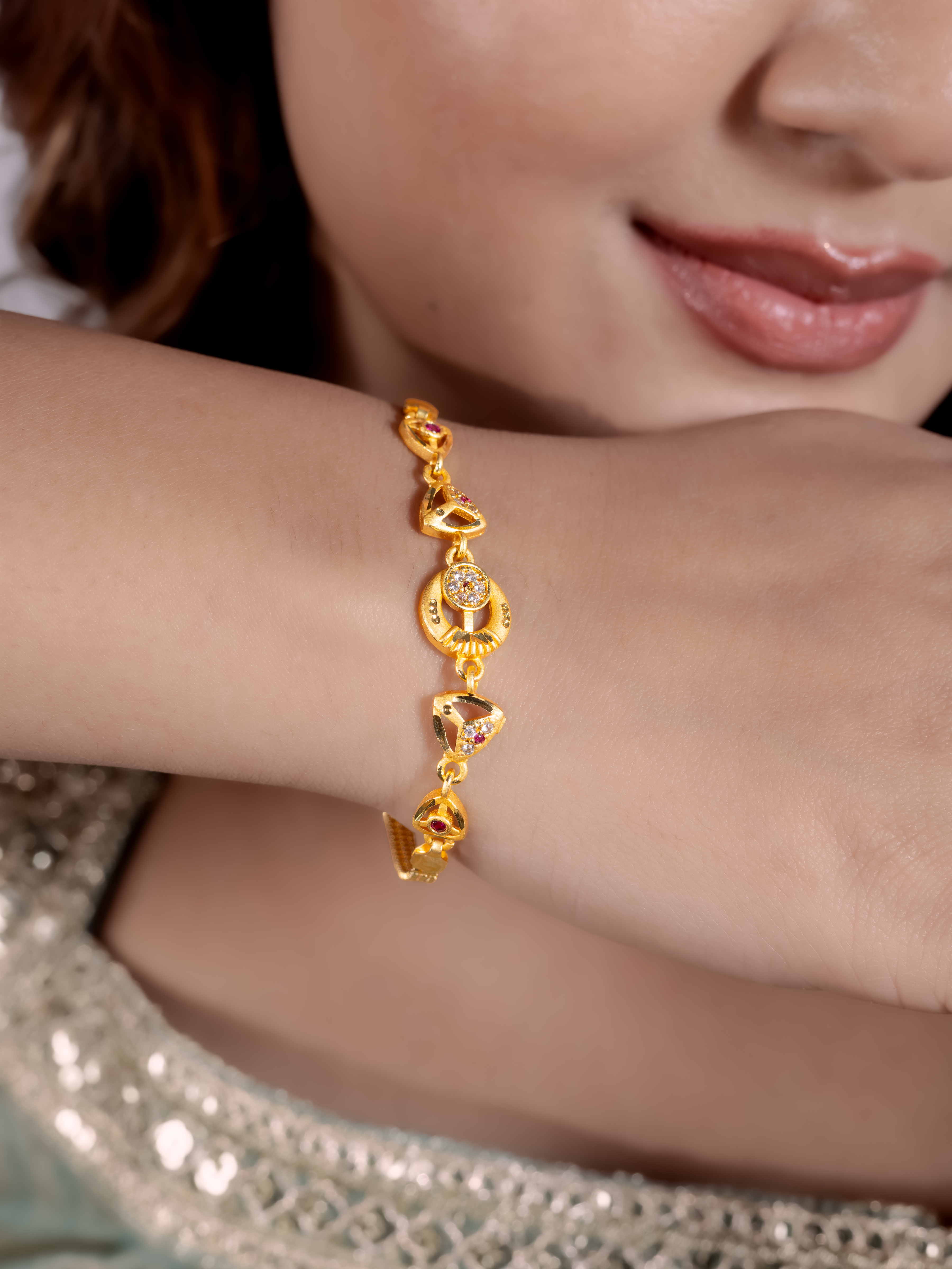 Radiant Elegance Gold Charm Bracelet