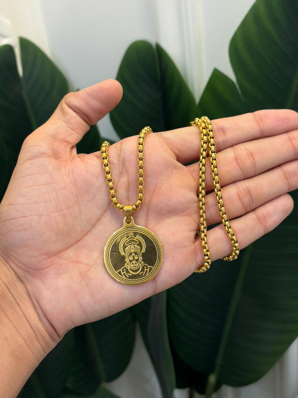 Gold Plated Hanumanji Pendant With Chain