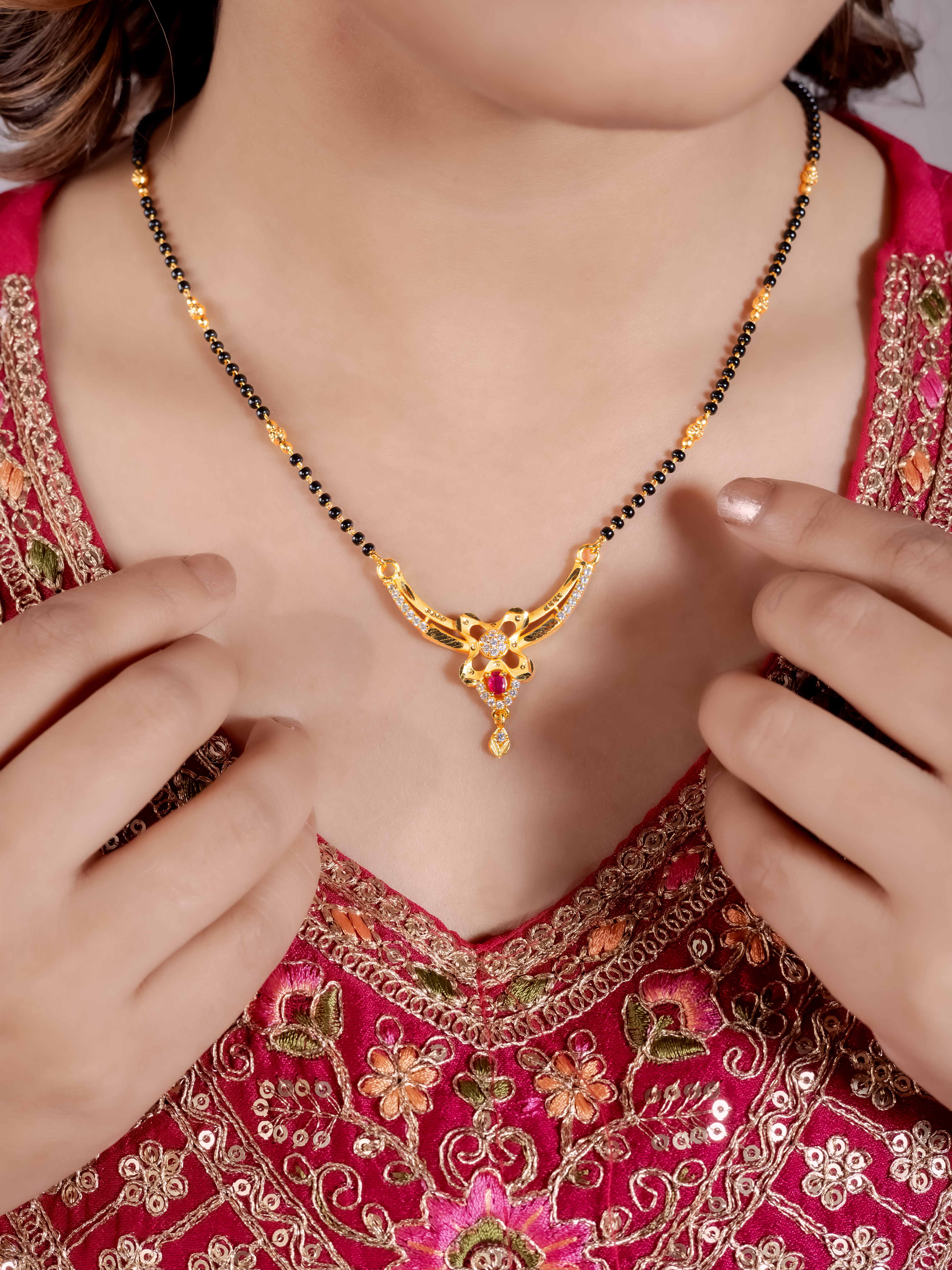 Traditional Black Bead Gold Mangalsutra