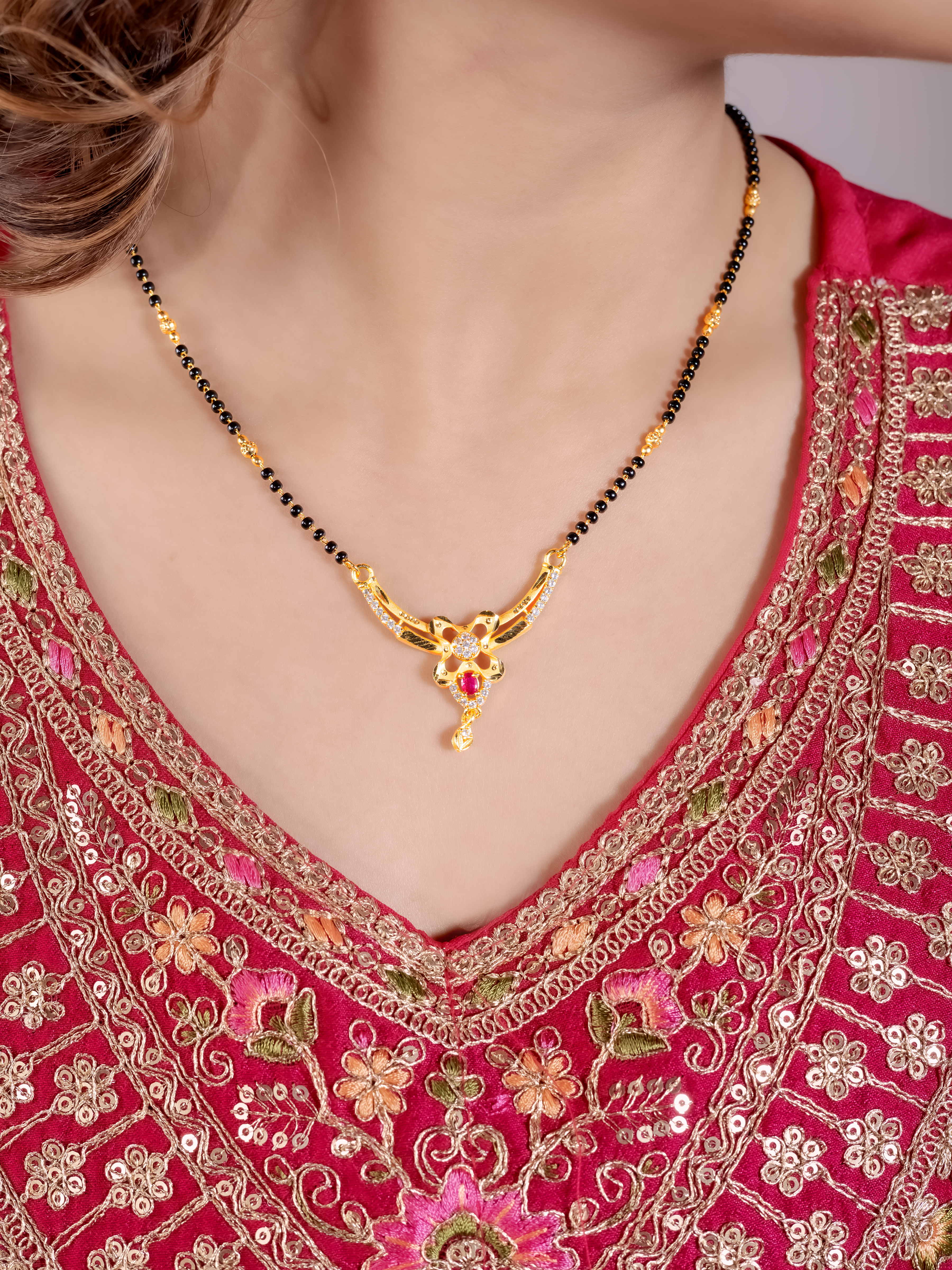 Traditional Black Bead Gold Mangalsutra