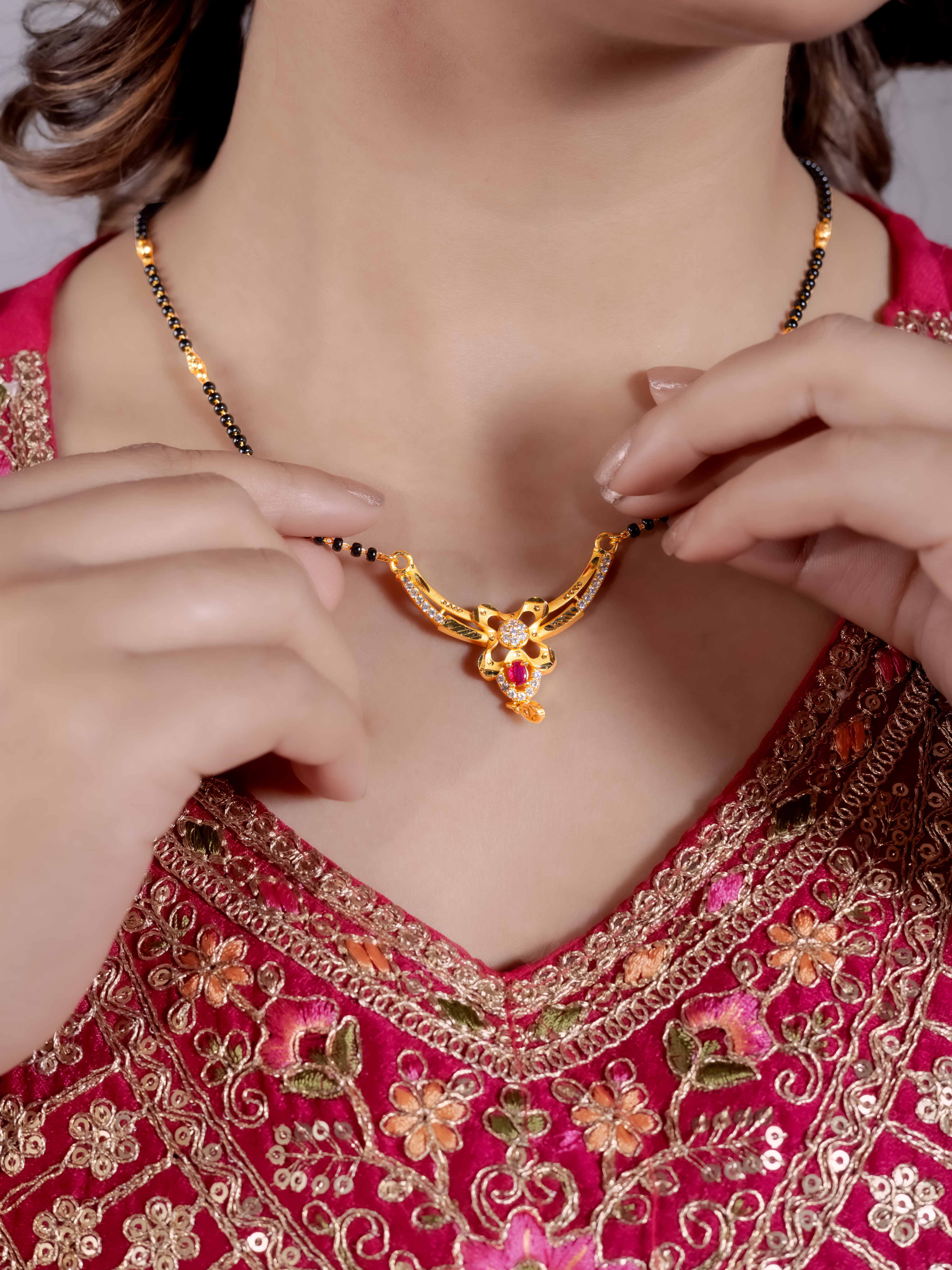 Traditional Black Bead Gold Mangalsutra