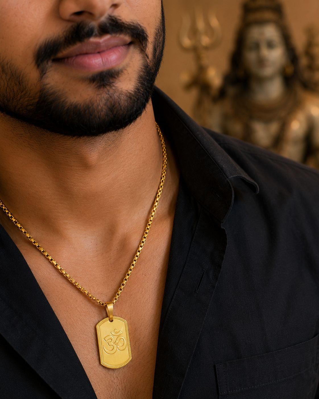 Gold Pleted 🕉️ Pendant With Chain