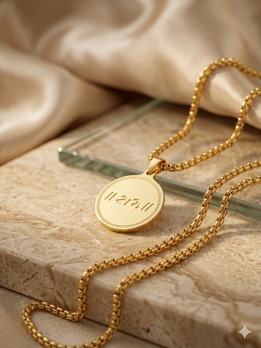 Gold Pleted राम Pendant With Chain