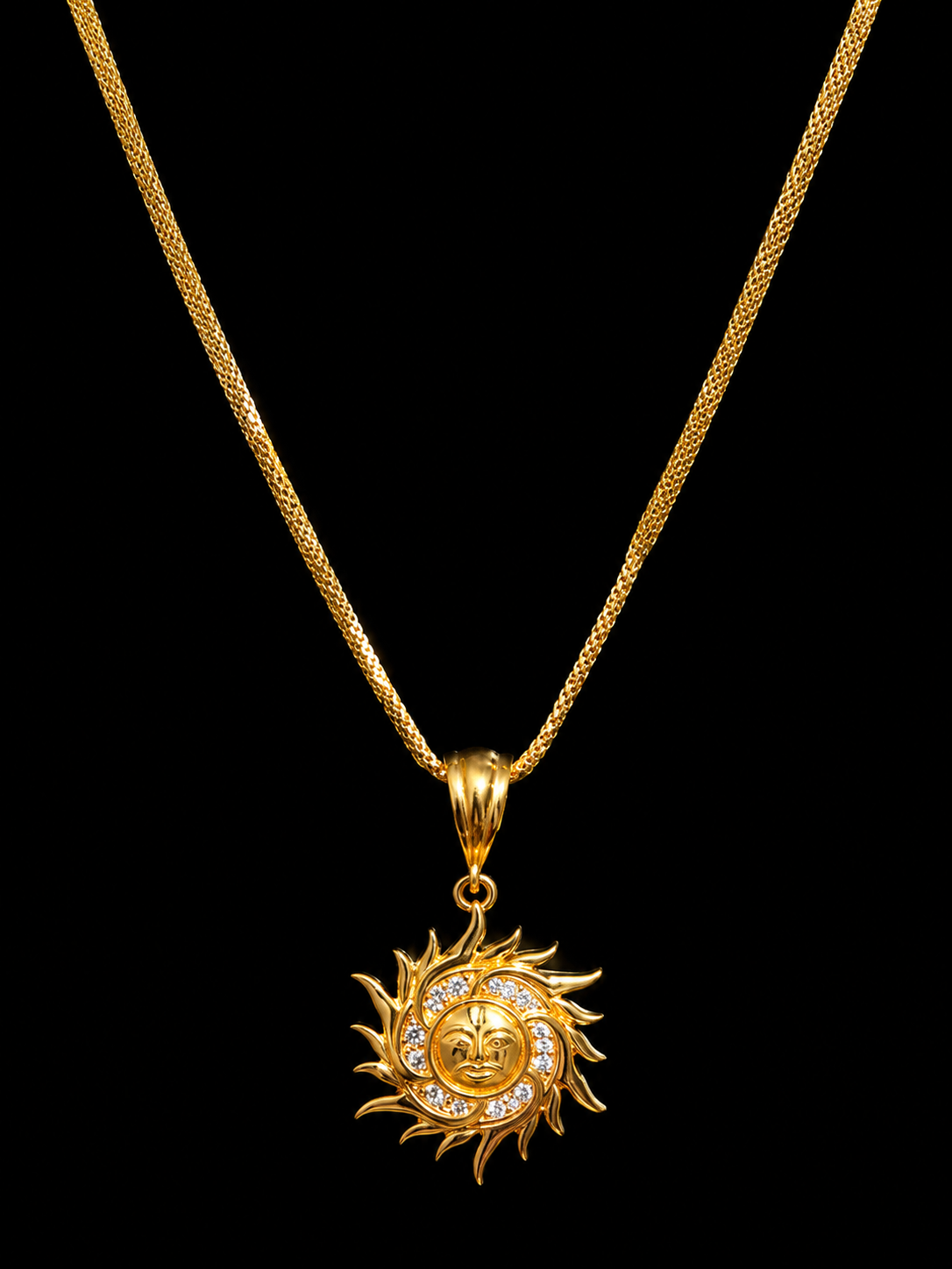 Premium Gold Plated Suryadev Pendant With Chain