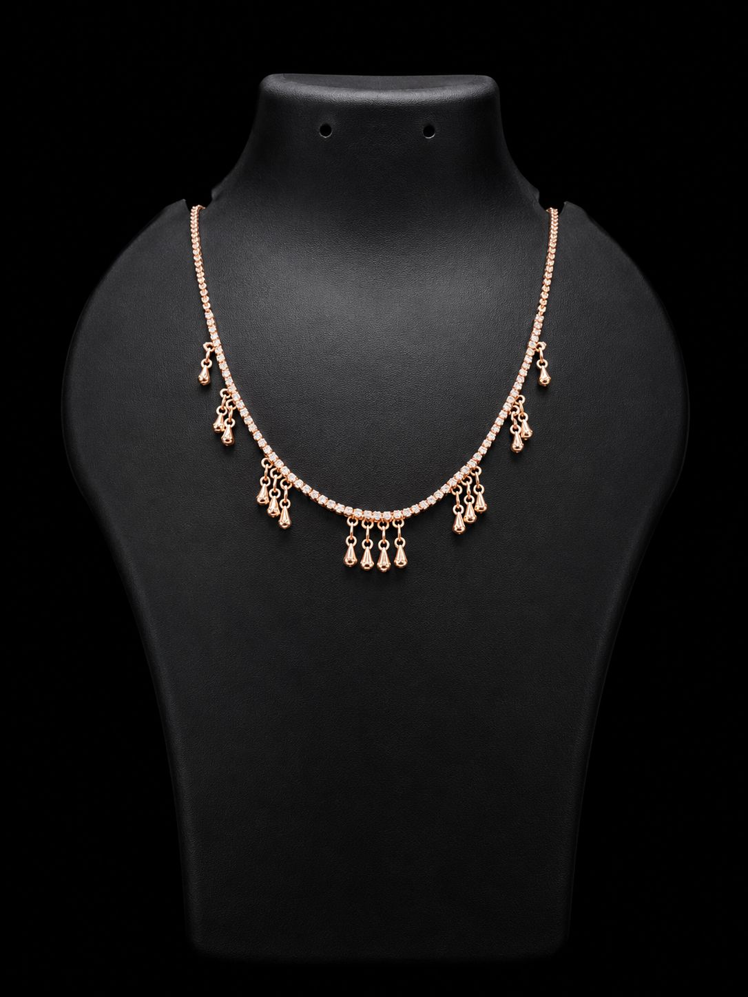 Rose Gold CZ Teardrop Charm Tanmaniya