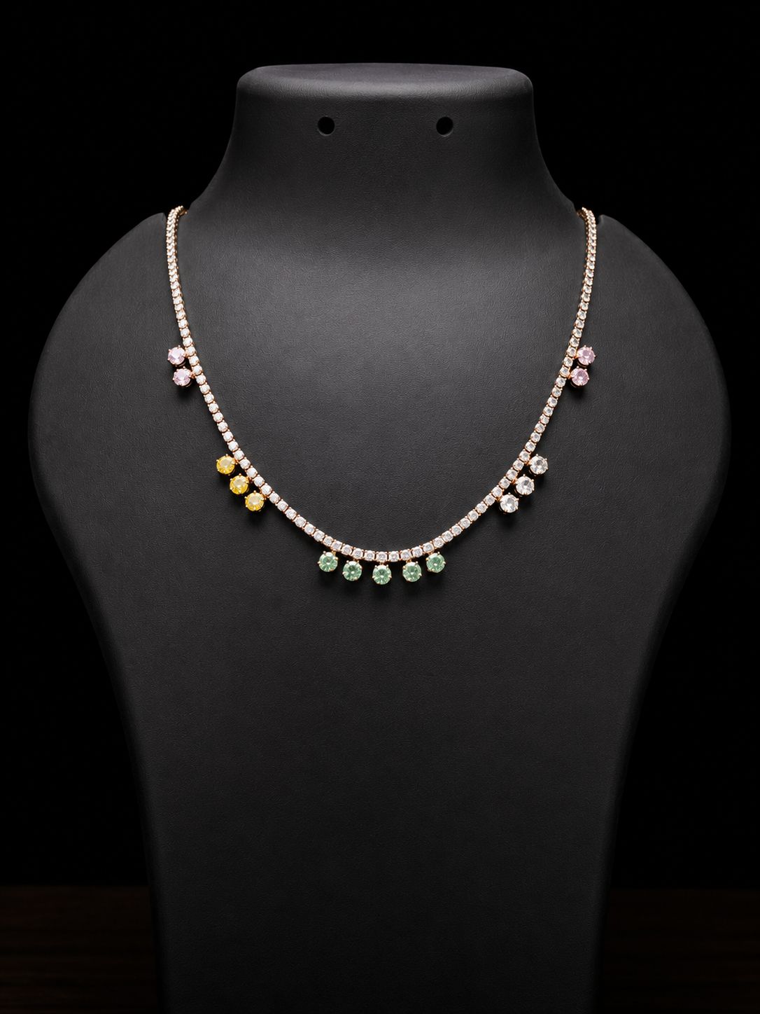 Rose Gold AD Multicolor Charm Tanmaniya