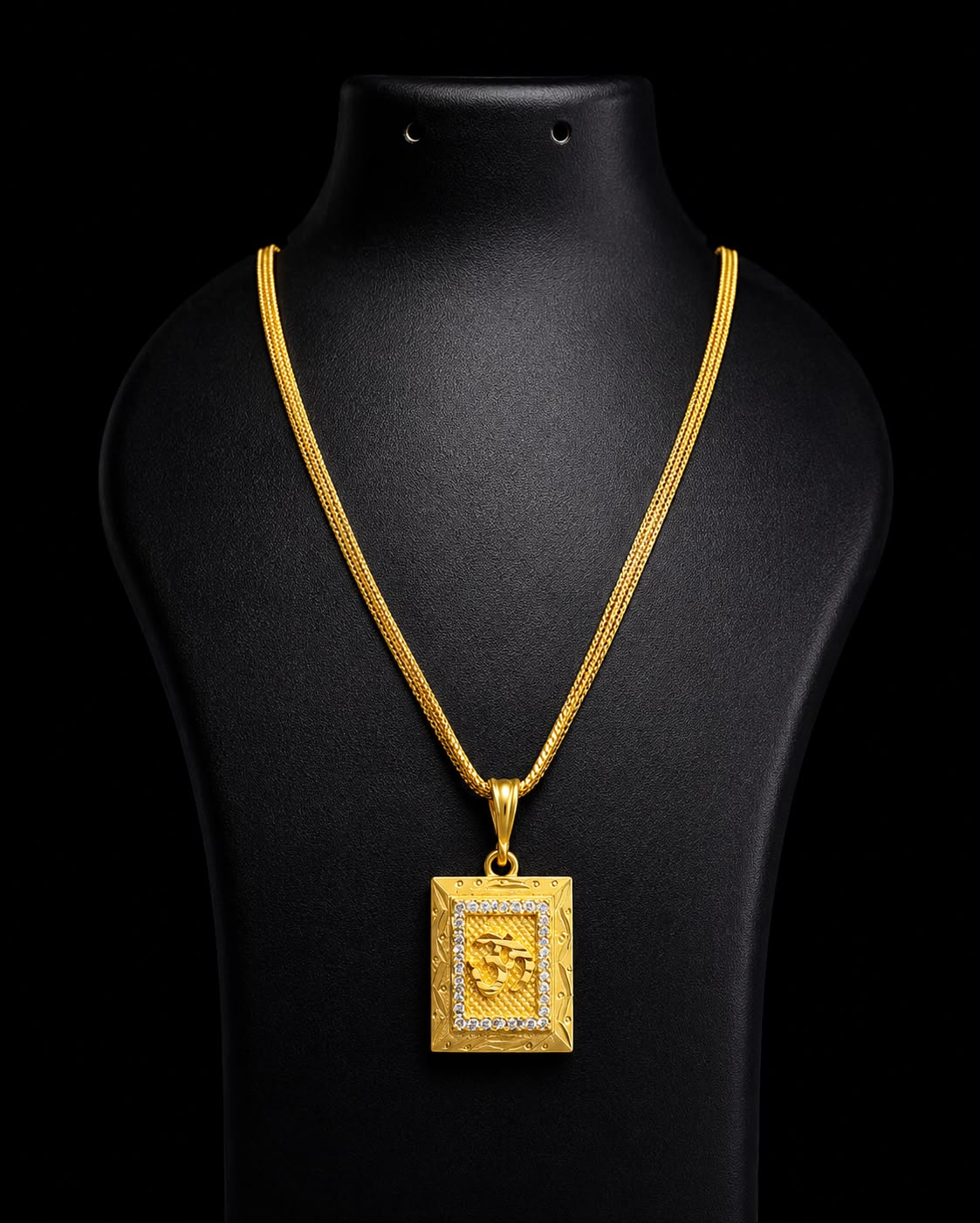 🕉️ Elegant Mini Om Pendant with Gold Finish Chain