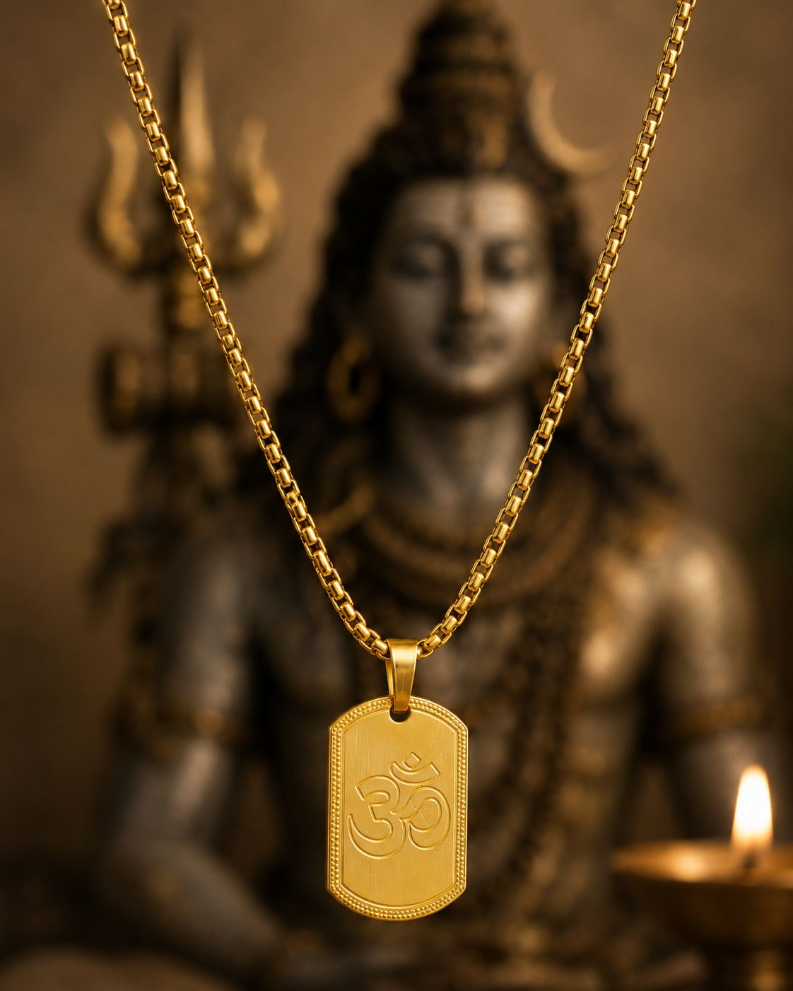 Gold Pleted 🕉️ Pendant With Chain